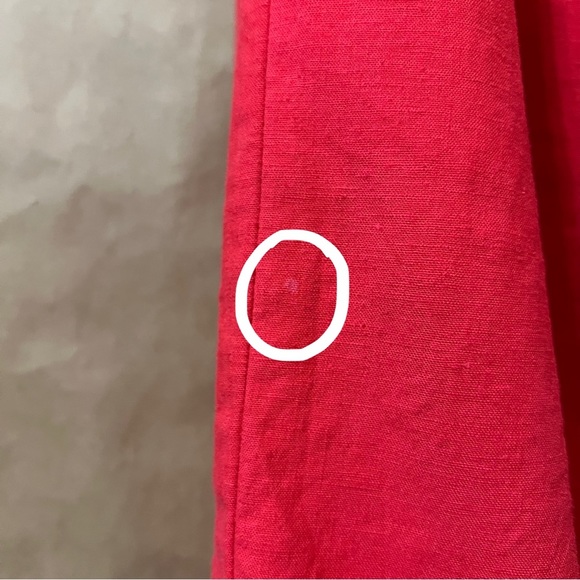 Urban Outfitters | Red Linen Strapless Midi Dress Leg Slit Column Dress Size S - Picture 9 of 13